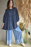 Driftwood Bell Sleeve Smock Top Navy